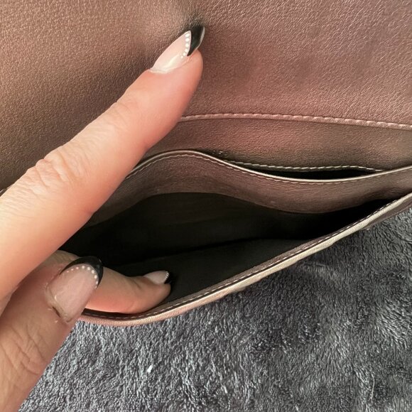 Gucci GG Imprimé Canvas Wallet in Purple/Pewter Metallic with Silver Hardware - Picture 7 of 13